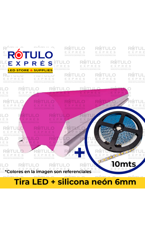 Tira LED Fucsia + silicona 6mm