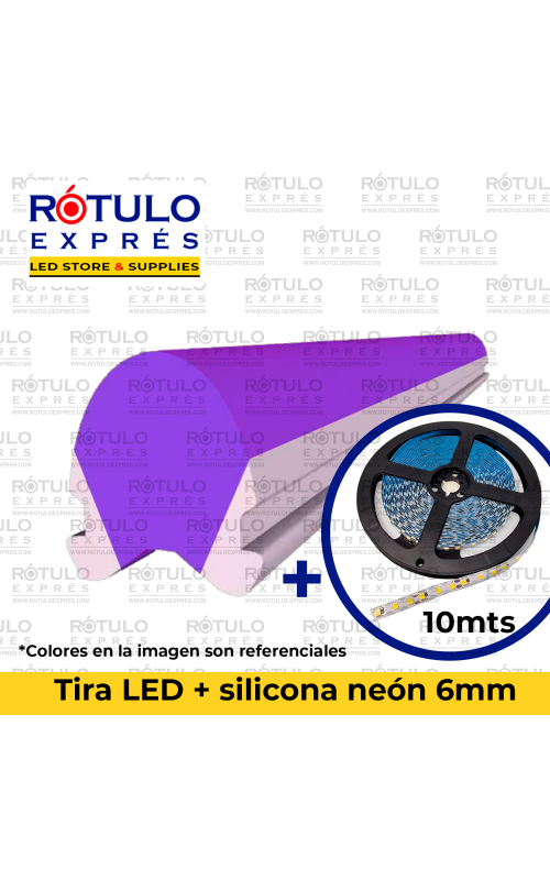 Tira LED Purpura + silicona 6mm