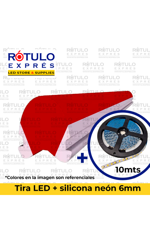 Tira LED Roja + silicona 6mm