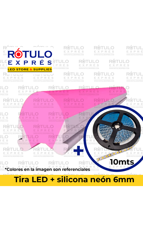 Tira LED Rosa + silicona 6mm